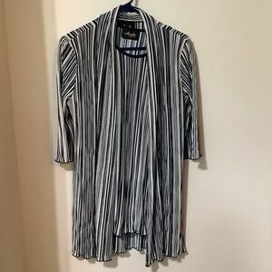 MARALLIS: Navy & White Striped Sleeveless Top & Cardigan (NWOT)